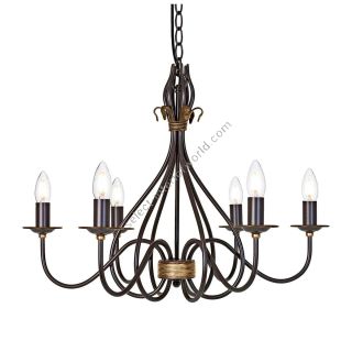 Elstead Lighting / Chandeliers / Windermere 6 Rust & Gold