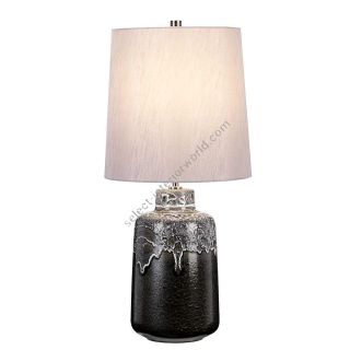Elstead Lighting / Table Lamps / Woolwich 1 Textured Graphite & White Glaze & Silver Shade