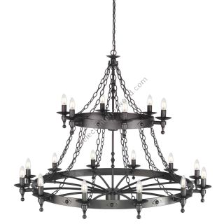 Elstead Lighting / Chandeliers / Warwick 18 Graphite Black