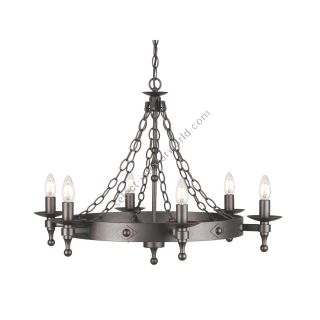 Elstead Lighting / Chandeliers / Warwick 6 Graphite Black