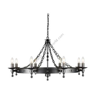 Elstead Lighting / Chandeliers / Warwick 8 Graphite Black