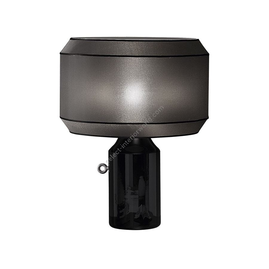 Table lamp / Iron Grey finish / Black ceramic base / Dark grey (Black) fabric lampshade