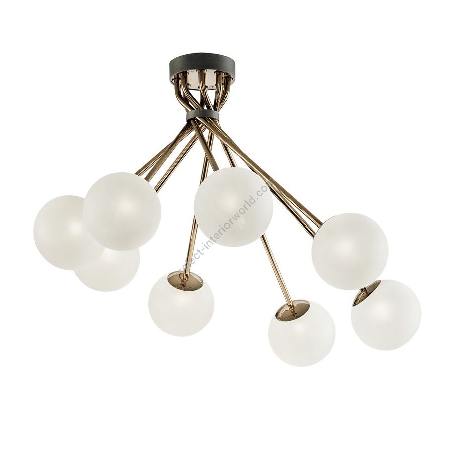 Ceiling lamp / Gold nickel – Anthracite finish / Satin glass