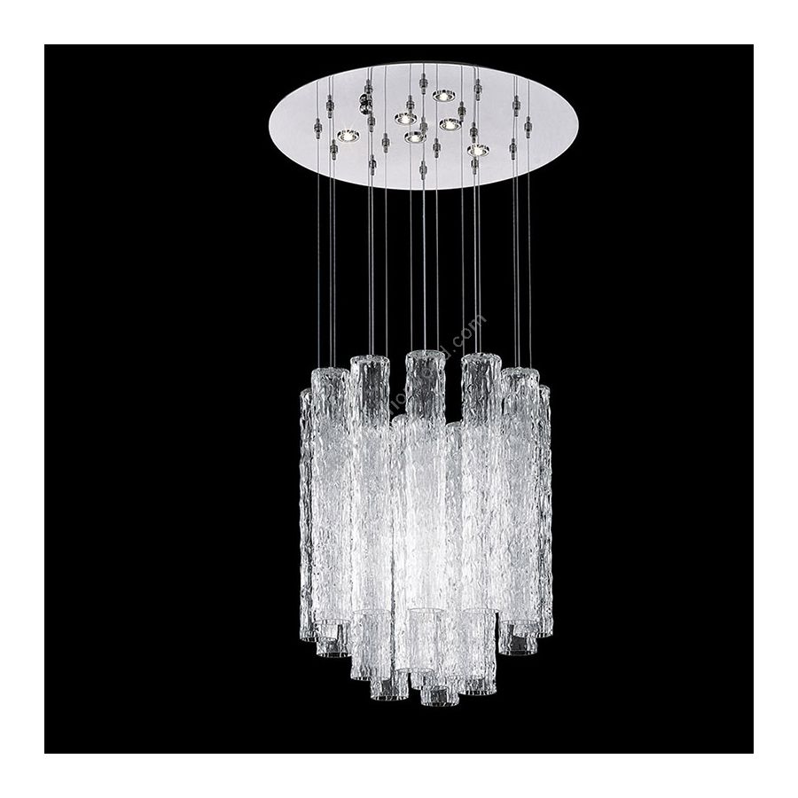 Clear glass, 6 lights (cm.: min. 60 - max. 100 x 50 x 50 / inch.: min. 23.6" - max. 39.4" x 19.7" x 19.7") number