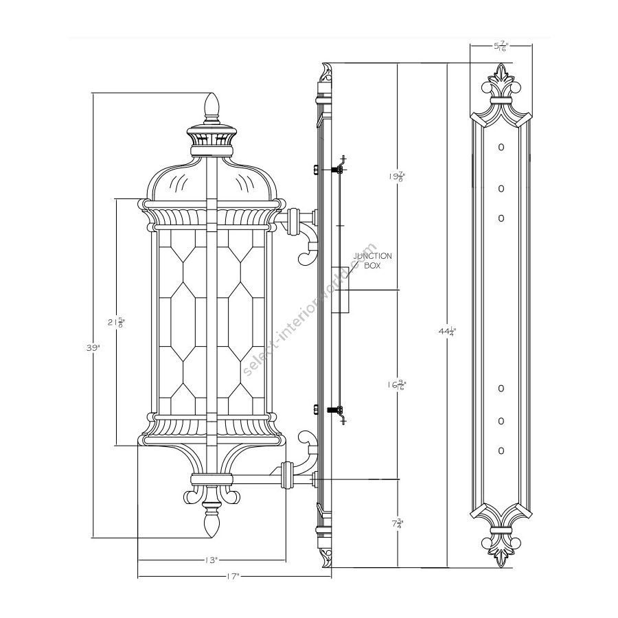 Large 414081-1 - cm.: 112 x 38 x 43 / inch.: 44" x 15" x 17"