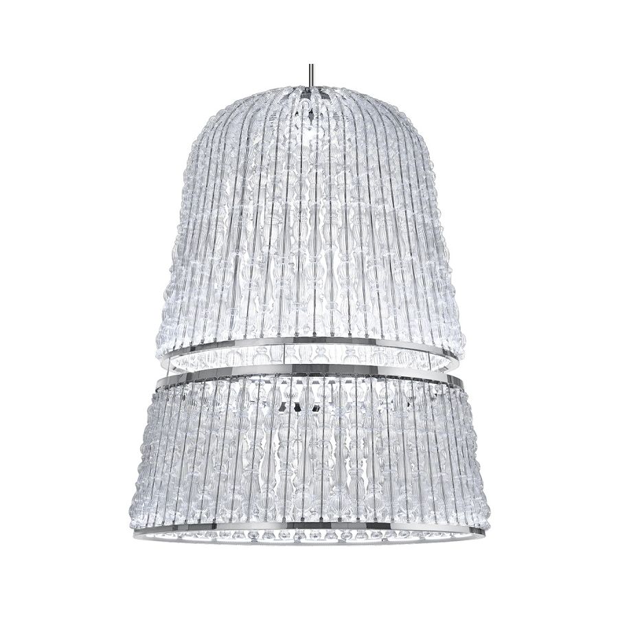 Pendant lamp / Crowns collection / Chrome Finish / Transparent Glass