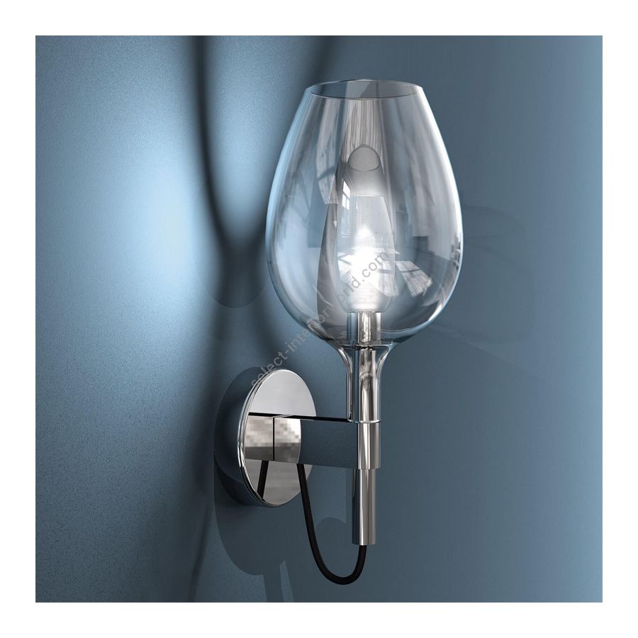 Wall Lamp / Chrome finish / Transparent glass