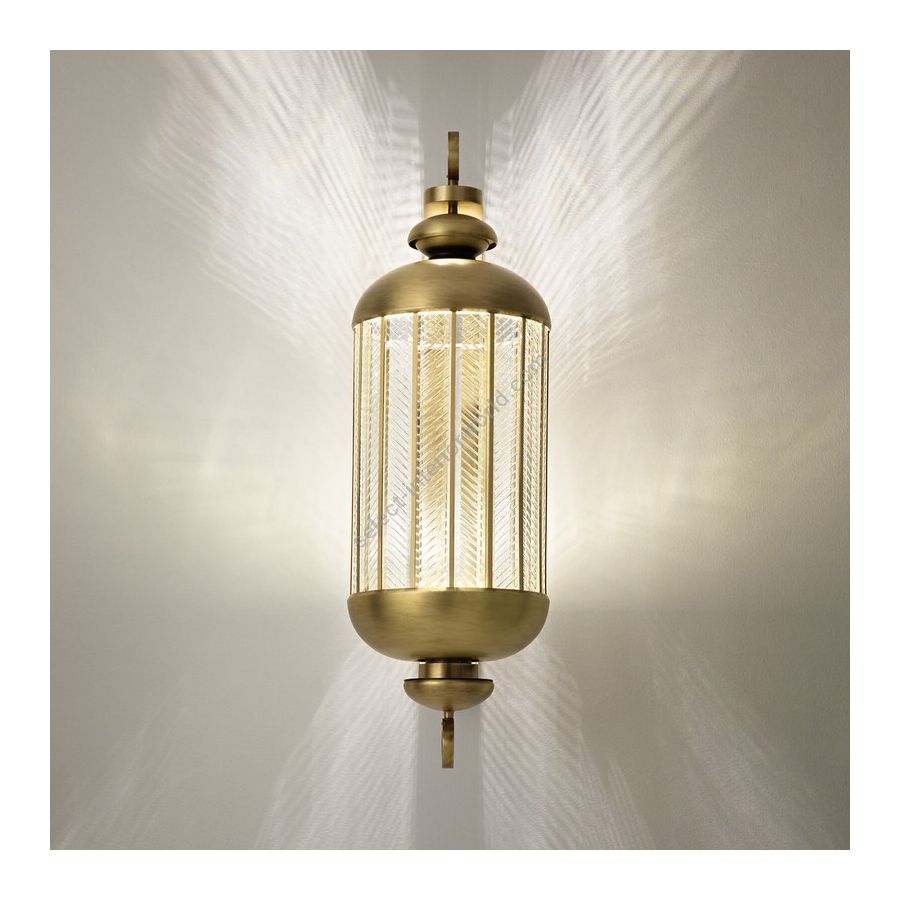Wall led lamp / Antique Gold Finish / Transparent Glass