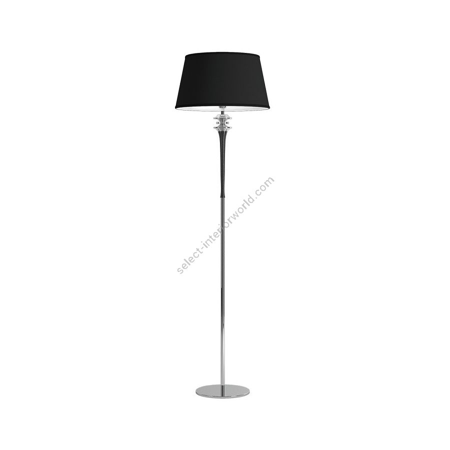 Floor lamp / Black Finish / Cotton-black Fabric / Transparent Glass