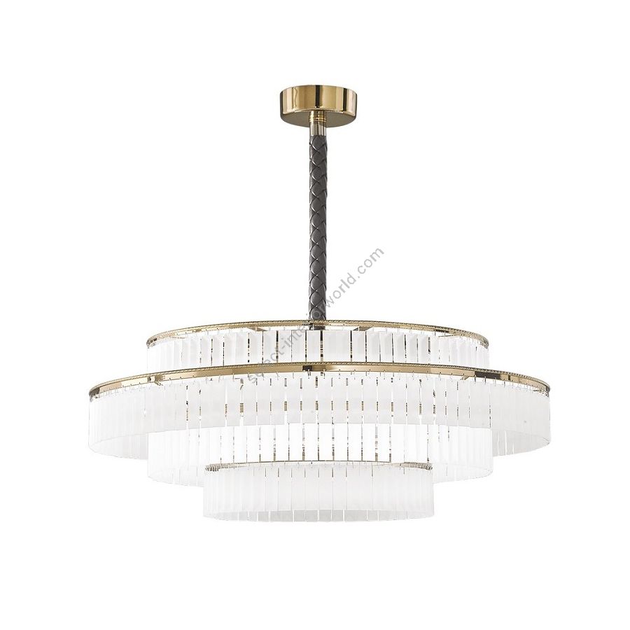 Pendant lamp / Gold Nickel finish / Etched glass / cm.: 75 x 80 x 80 / inch: 29.53" x 31.5" x 31.5"