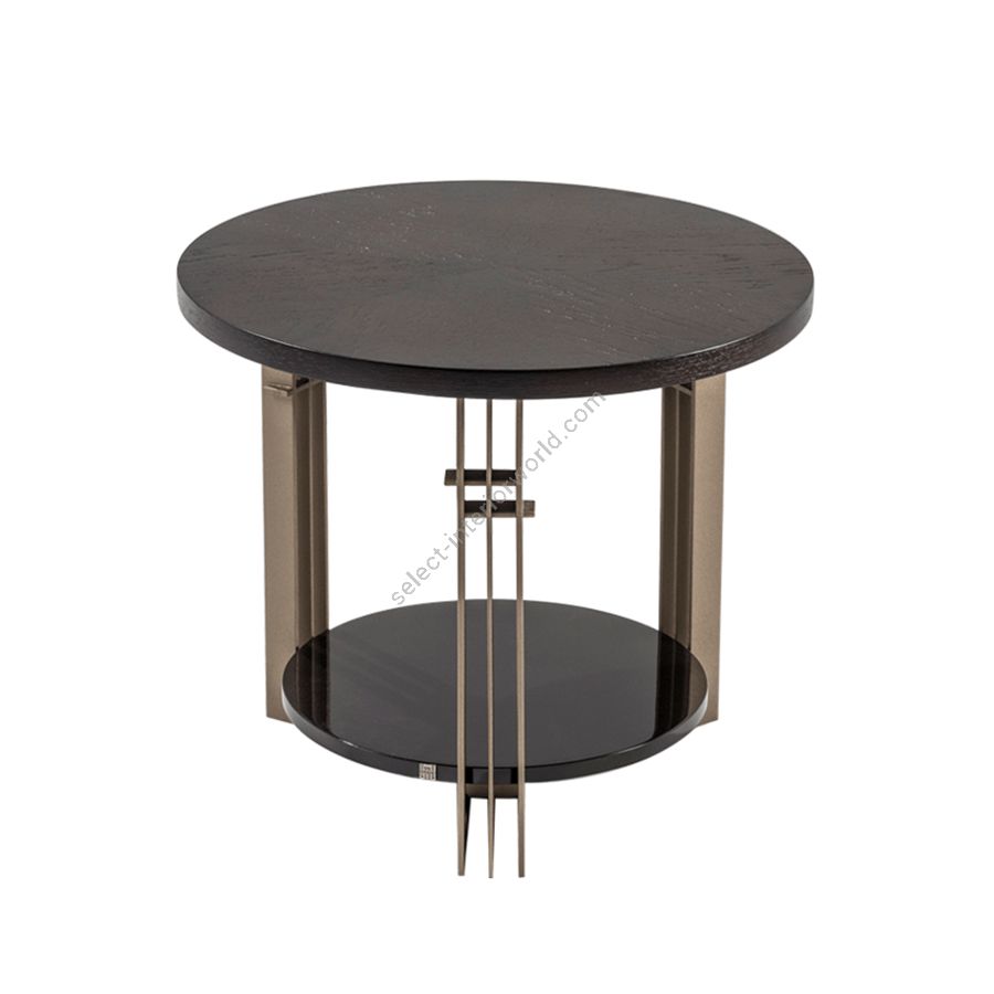 Bronze finish / Grafito High Gloss base / Charcoal wood top