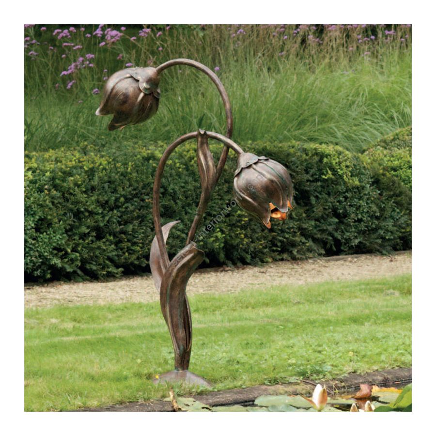 Patina finish, 2 linghts ( cm.: H 107 / inch.: H 42")