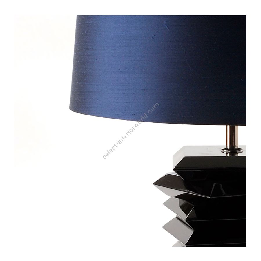 Shade: Midnight Blue Silk; Base: black lacquer