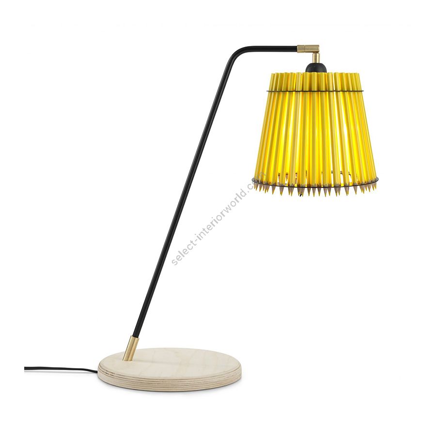 Yellow colour lampshade / Black stand