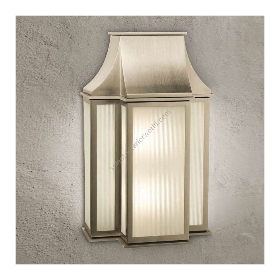 Satin Brass finish, Frosted Ribbed Glass (cm.: H 50.2 x W 30.5 / inch.: H 20" x W 12")