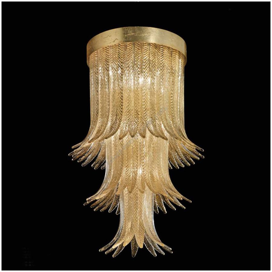 Finish metal: Gold leaf MXD, Glass colour: Clear gold colour COF G, 3-Tier