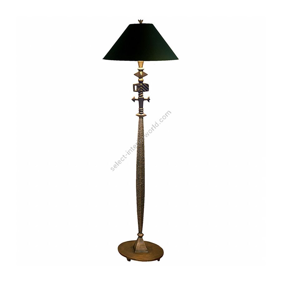 Natural patina finish / Black with gold liner lamp shade