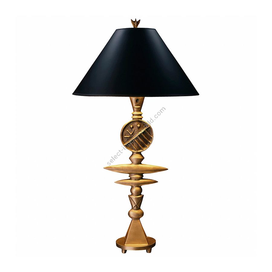Natural patina finish / Black with gold liner lamp shade