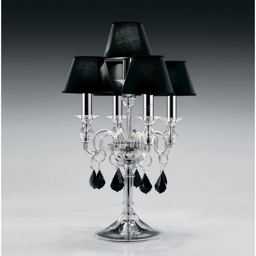 Lampshade - Black / Crystal Glass Drop Color - Black