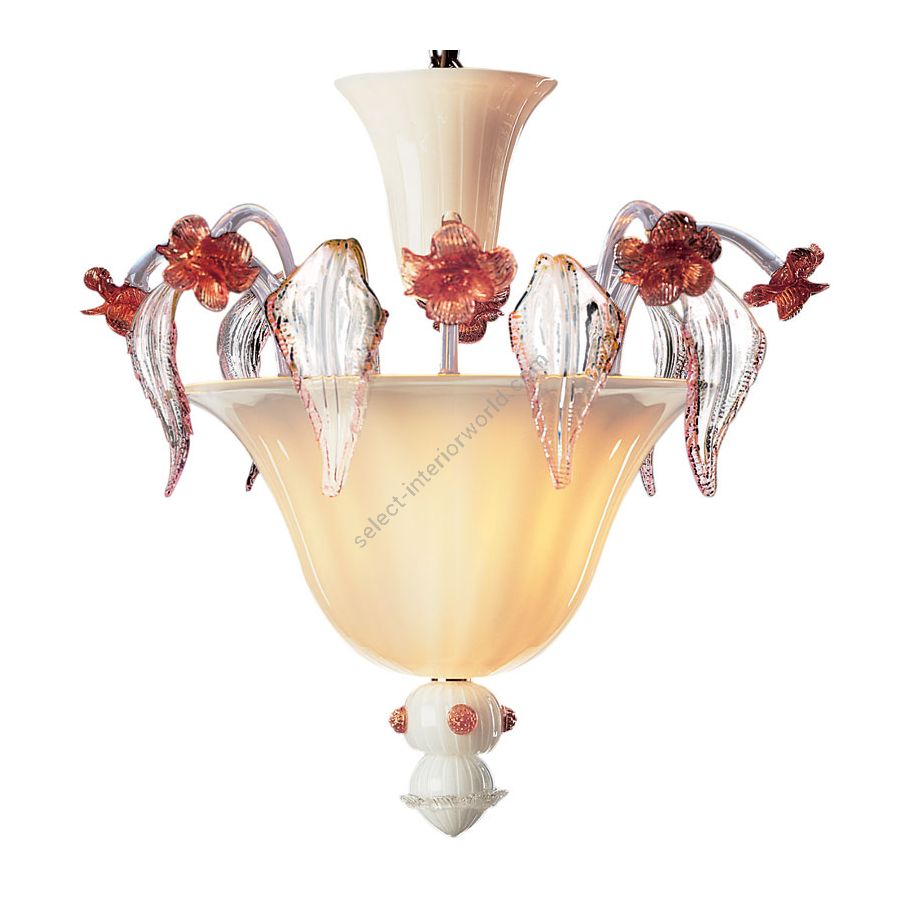 Glass colour: Milk-white / Ruby gold decorations