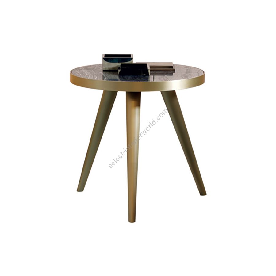 Finish Satin brass metal, Top Zebra black marble