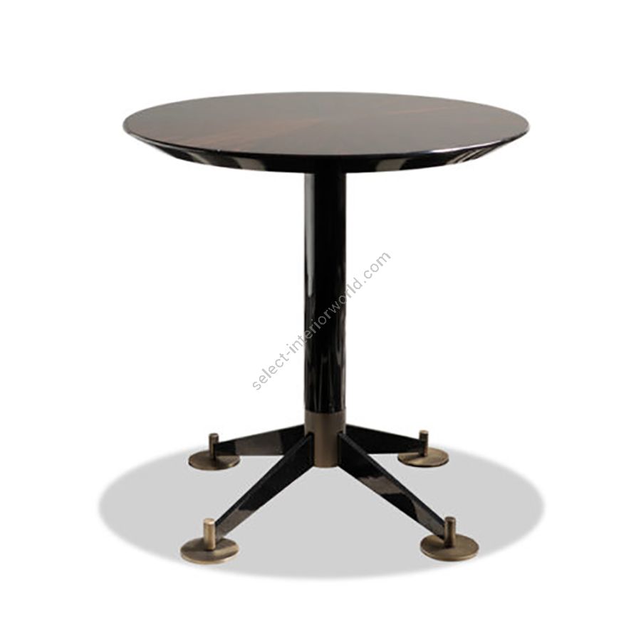 Finish Gloss black lacquered base/bronzed, Top Makassar Ebony ray disposed
cm.: H 56 X W 56 / inch.: H 22.04" x W 22.04"