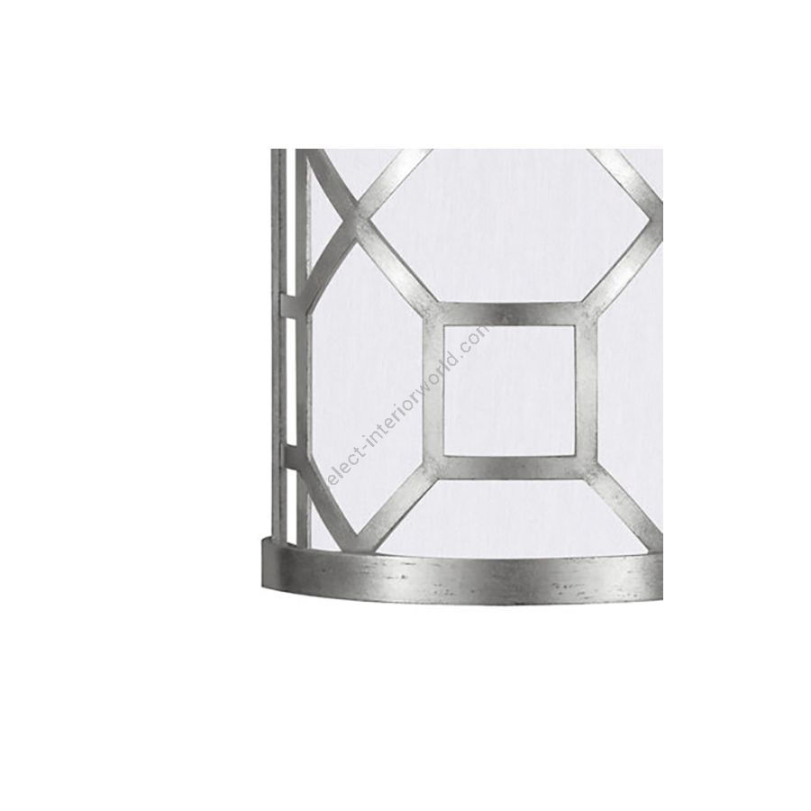 Silver Leaf / White Fabric Shade