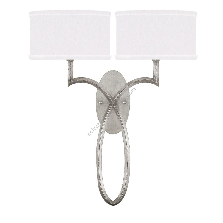 Silver Leaf / White Fabric Shades - 784750-41