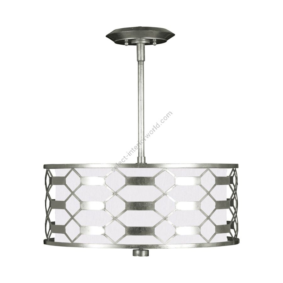 Silver Leaf / White Fabric Shade - 787540-41