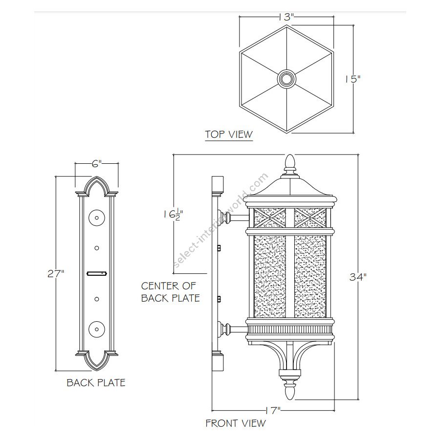 Holland Park 34″ Outdoor Wall Mount - 837681