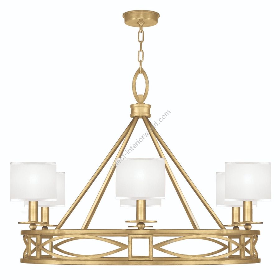 Gold Leaf / White Fabric Shades - 887640-310