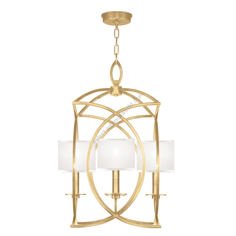 Gold Leaf / White Fabric Shades - 887740-310