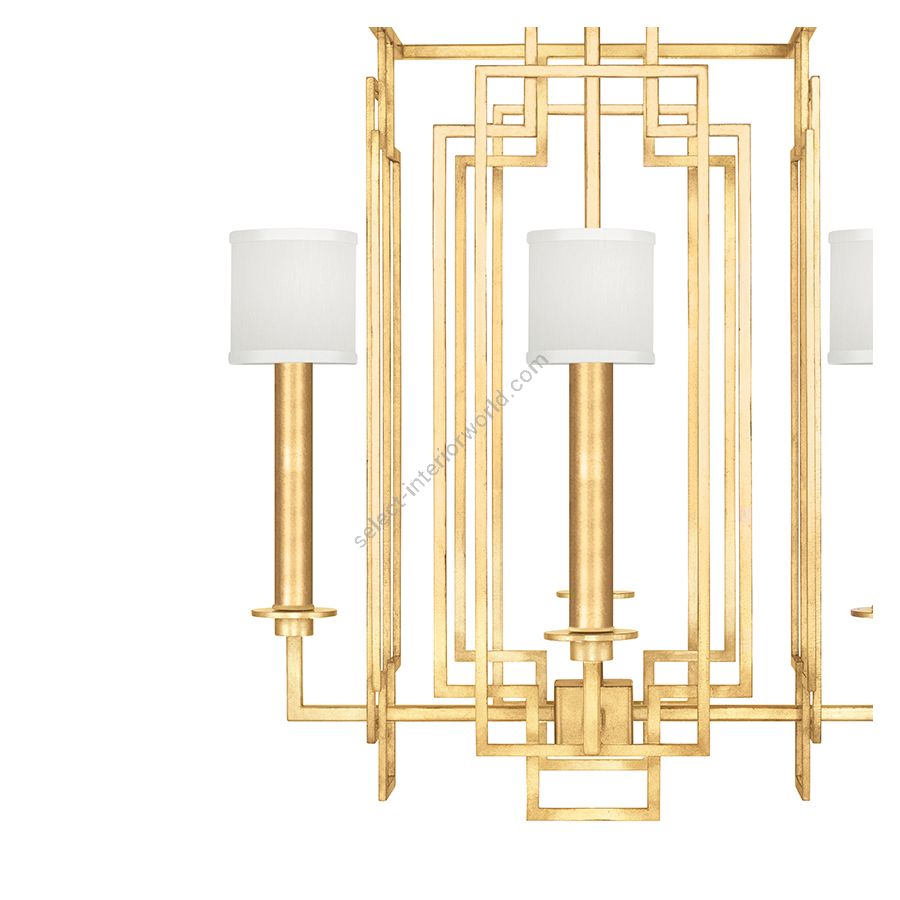 Gold Leaf / White Fabric Shades - 889040-310