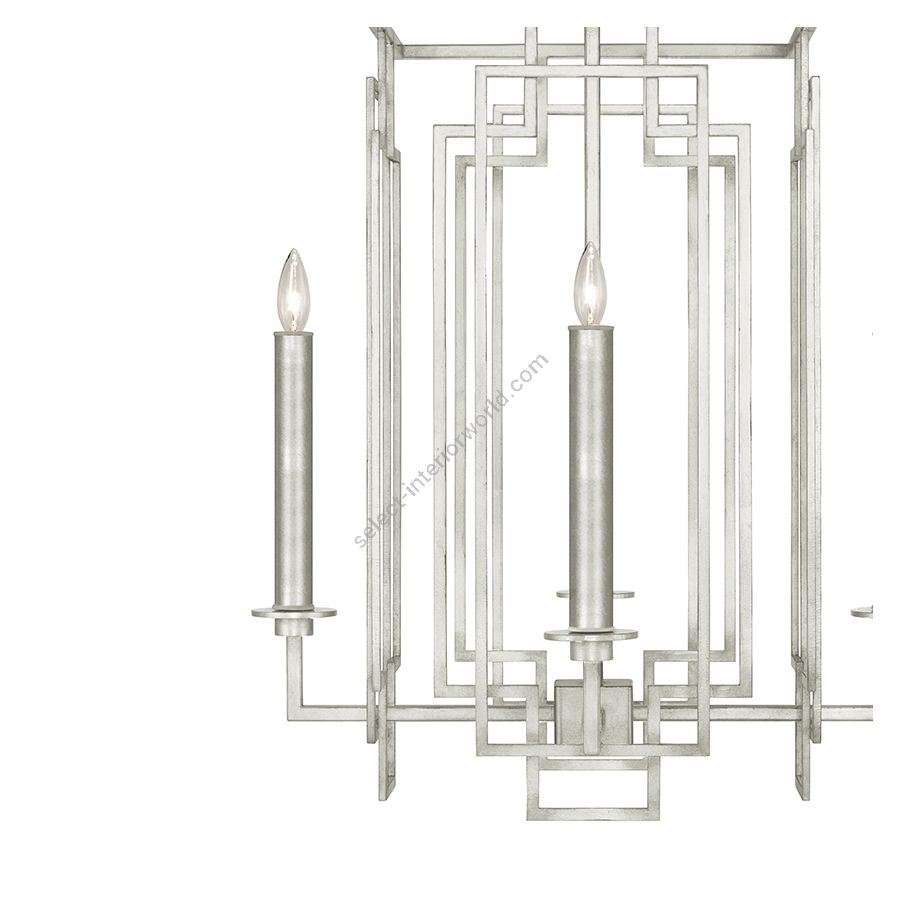 Silver Leaf / White Fabric Shades - 889040-41