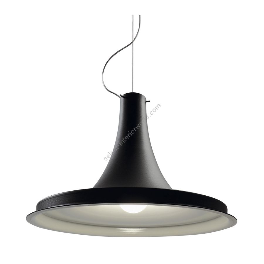 Suspension lamp / Iron metal / Jet black finish with Pure white inside