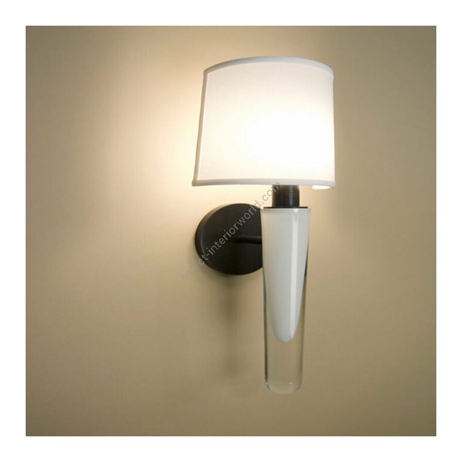 Blackened Brass finish and White glass