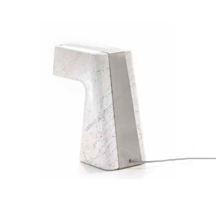 Marble desk lamp / Brushed nickel finish / Carrara Marble base