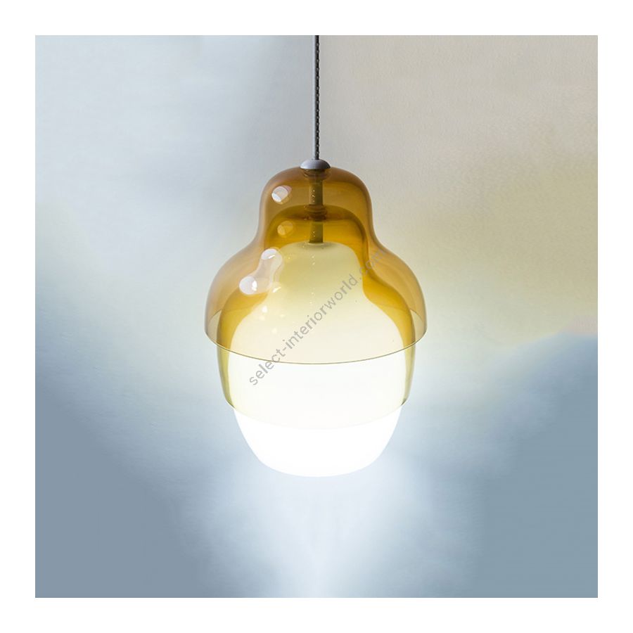 Suspension lamp / Yellow glass diffuser