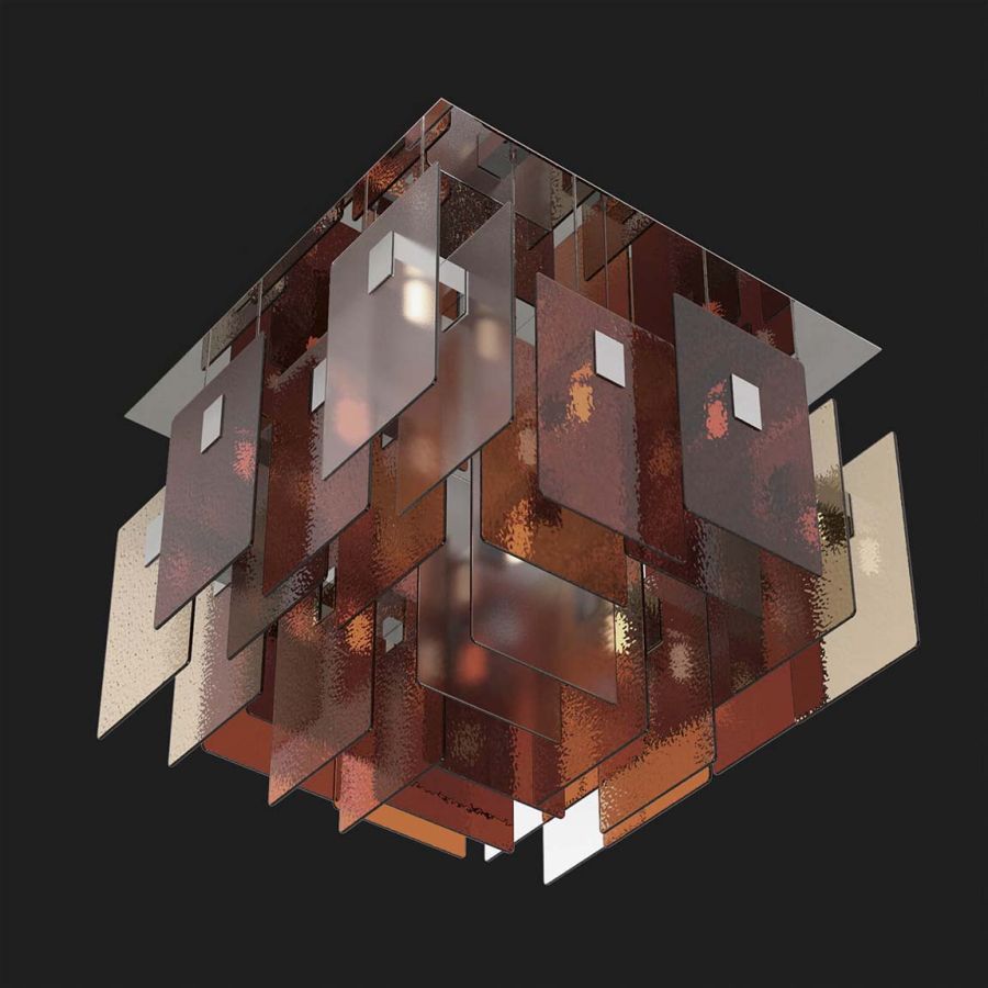 Ceiling led lamp / Frosted, Sand, Bordeaux, Orange glass