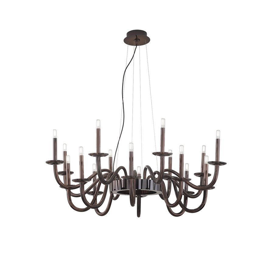 Chandelier / Gold Nickel finish / Avventurina glass colour