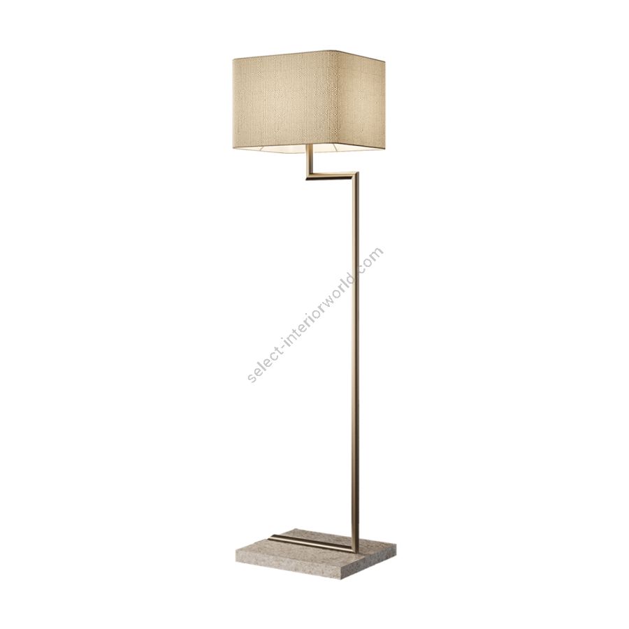Floor led lamp / Light Gold finish / Beige fabric shade