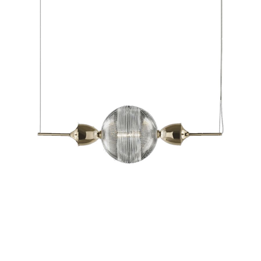 Pendant lamp / Light Gold finish / Transparent glass