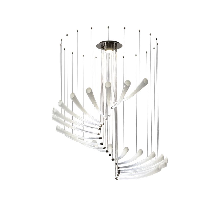 Pendant lamp / Iron Grey finish / Faded White glass