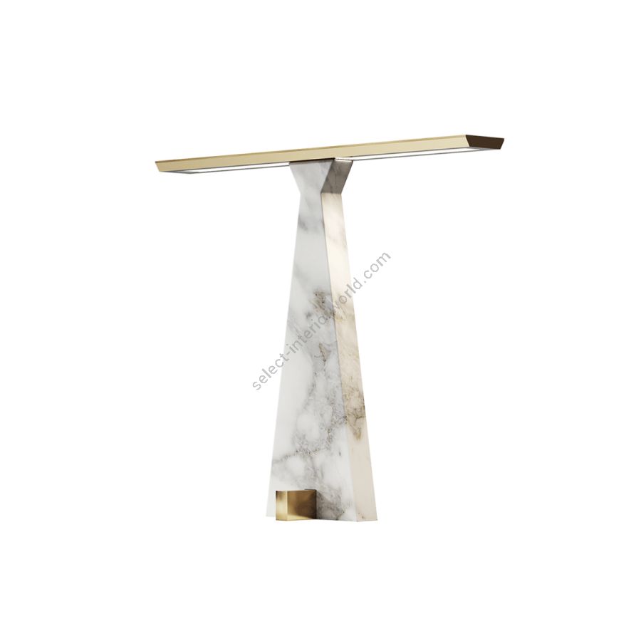 Table lamp / Brushed light gold finish / Gold Calacatta marble base