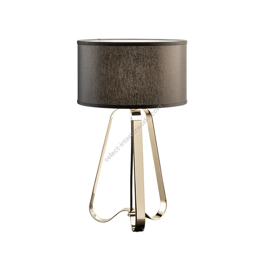 Table led lamp / Light Gold Finish / Ponge-black lampshade