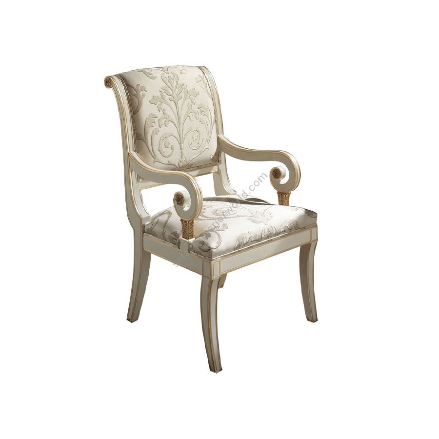 Dining chair with arms / Belgravia wood / Fabric upholstery