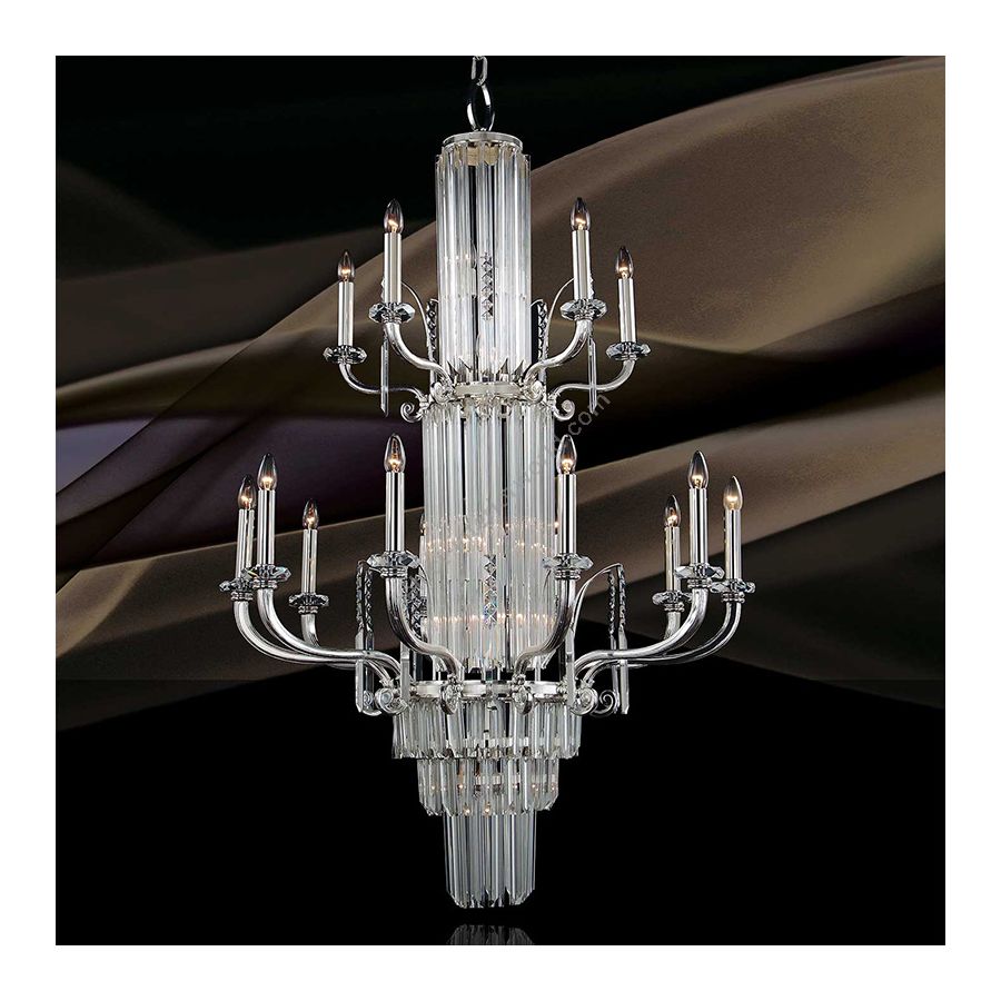 Polished Silver Finish / Without Glass Shades / cm.: 158 x 103 x 103 / inch.: 62.20" x 40.55" x 40.55"