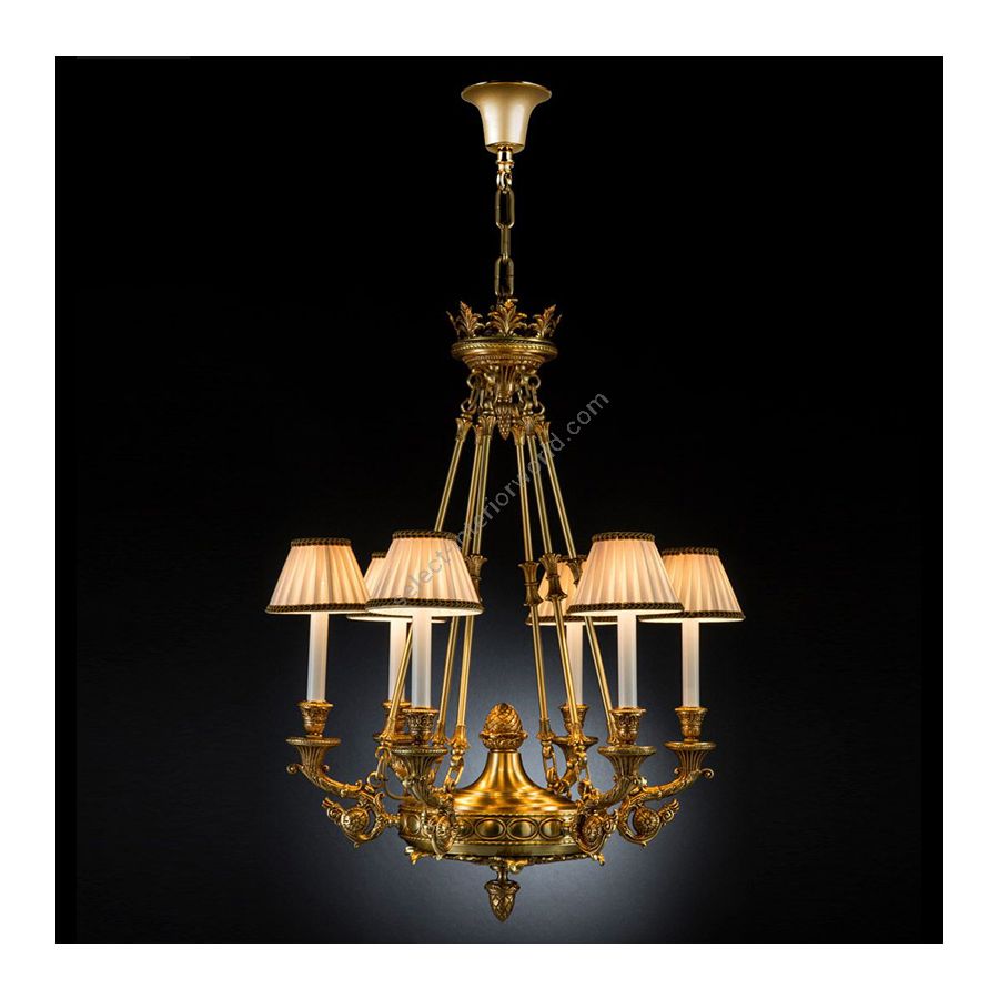 French Gold finish / Beige Curb lamp shades