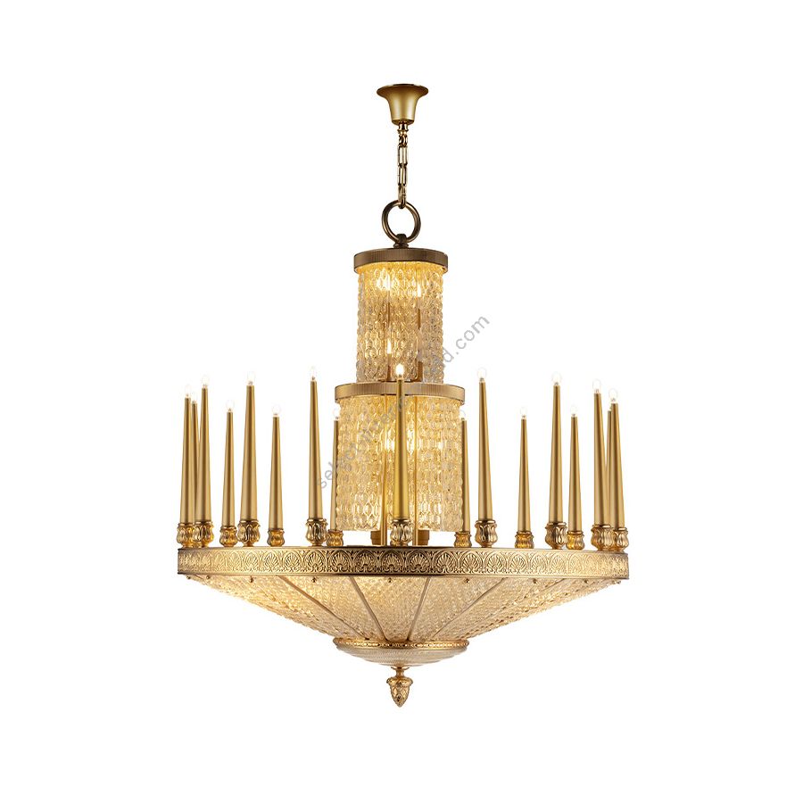 Chandelier / Antique Gold Plated finish