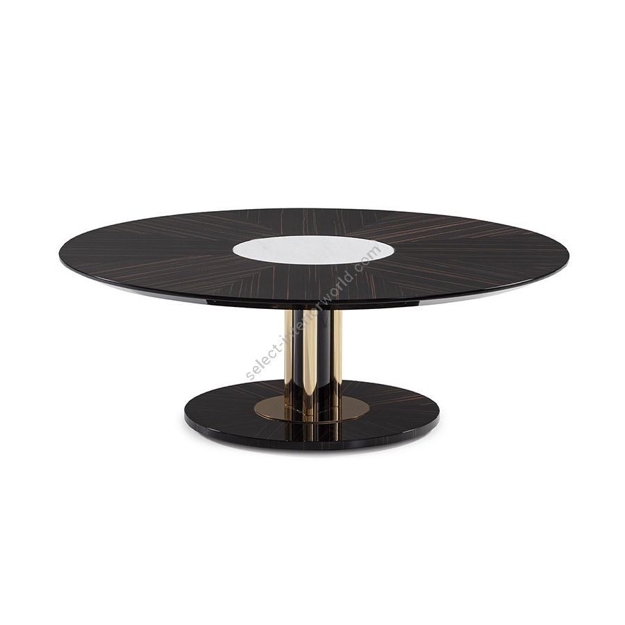 Coffee table (large) / High Gloss Makassar / Polished Brass finish